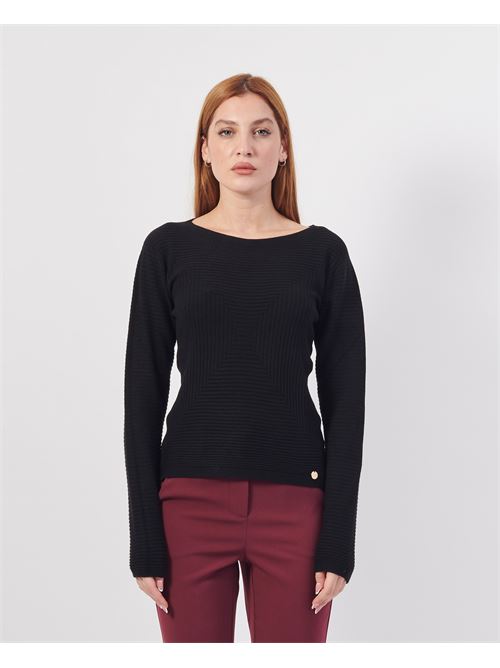 Pull col rond femme MDM MADEMOISELLE DU MONDE | F74-5059NERO